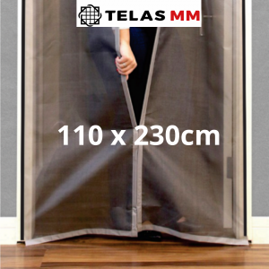 Cortina mosquiteira magnética (moldura grafite) - Kit 110x230 