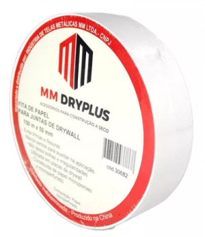 Fita De Papel Microperfurada P/ Drywall Gesso 150m X 50mm