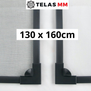 Tela mosquiteira magnética janela (moldura grafite) - Kit 130x160cm